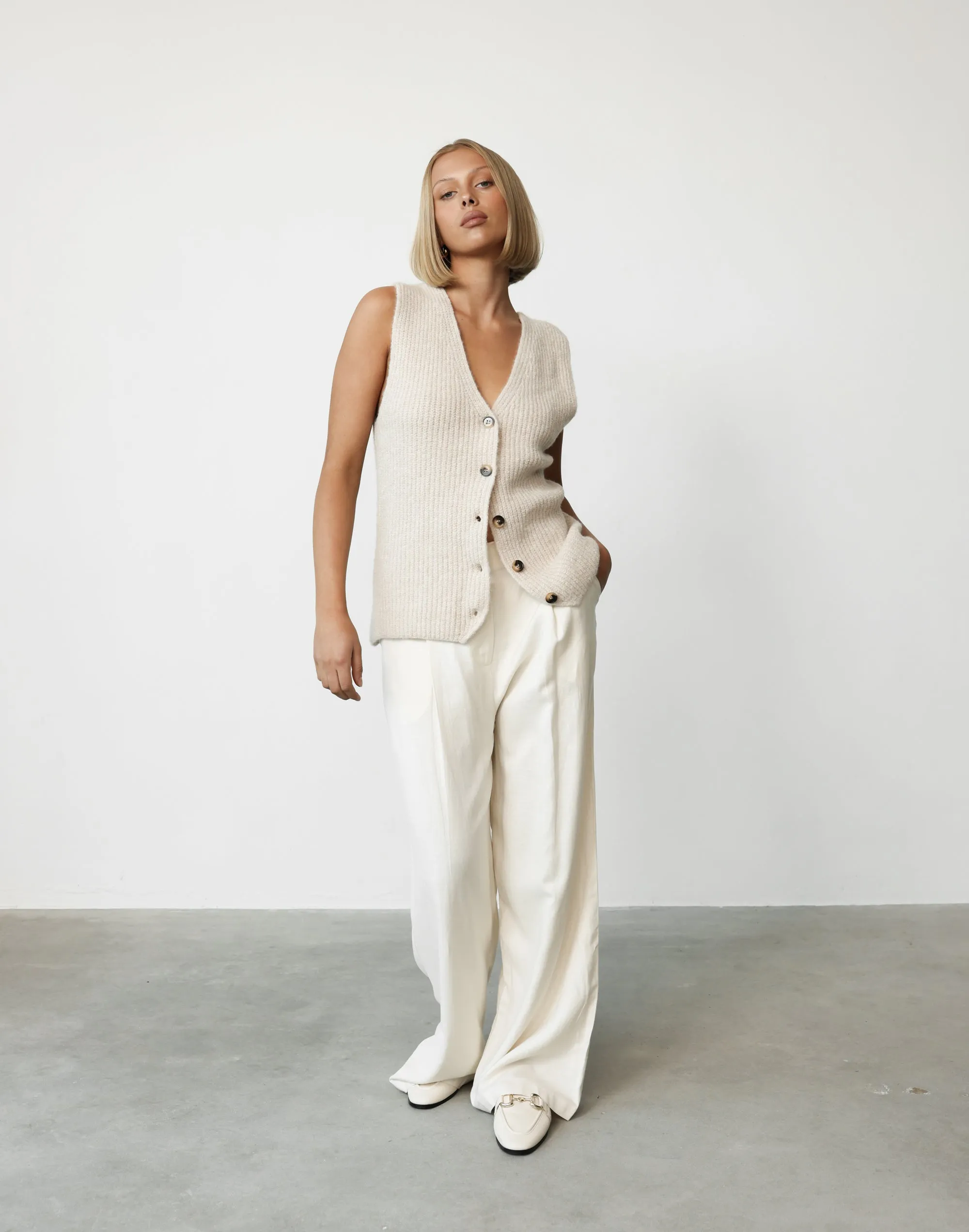 Ava Knit Vest (Beige) sold by Charcoal Clothing product image thumbnail 5