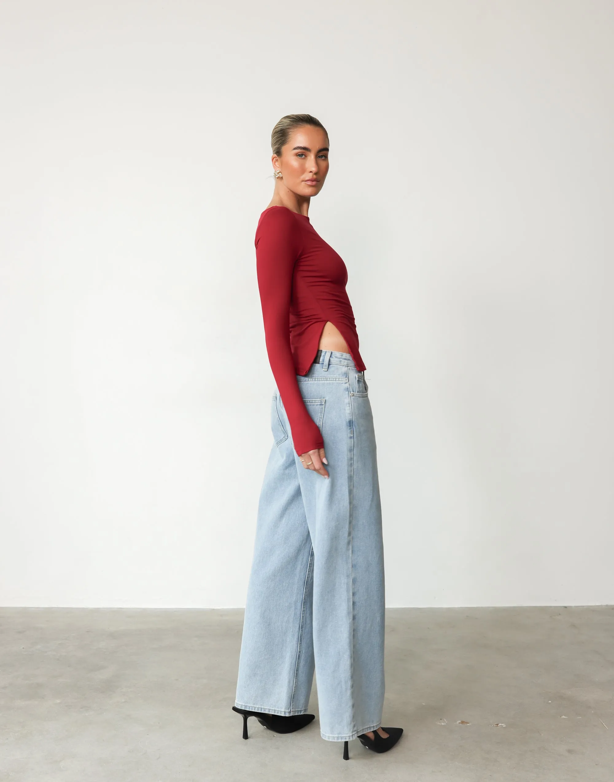 Amanda Long Sleeve Top (Cherry) sold by Charcoal Clothing product image thumbnail 2