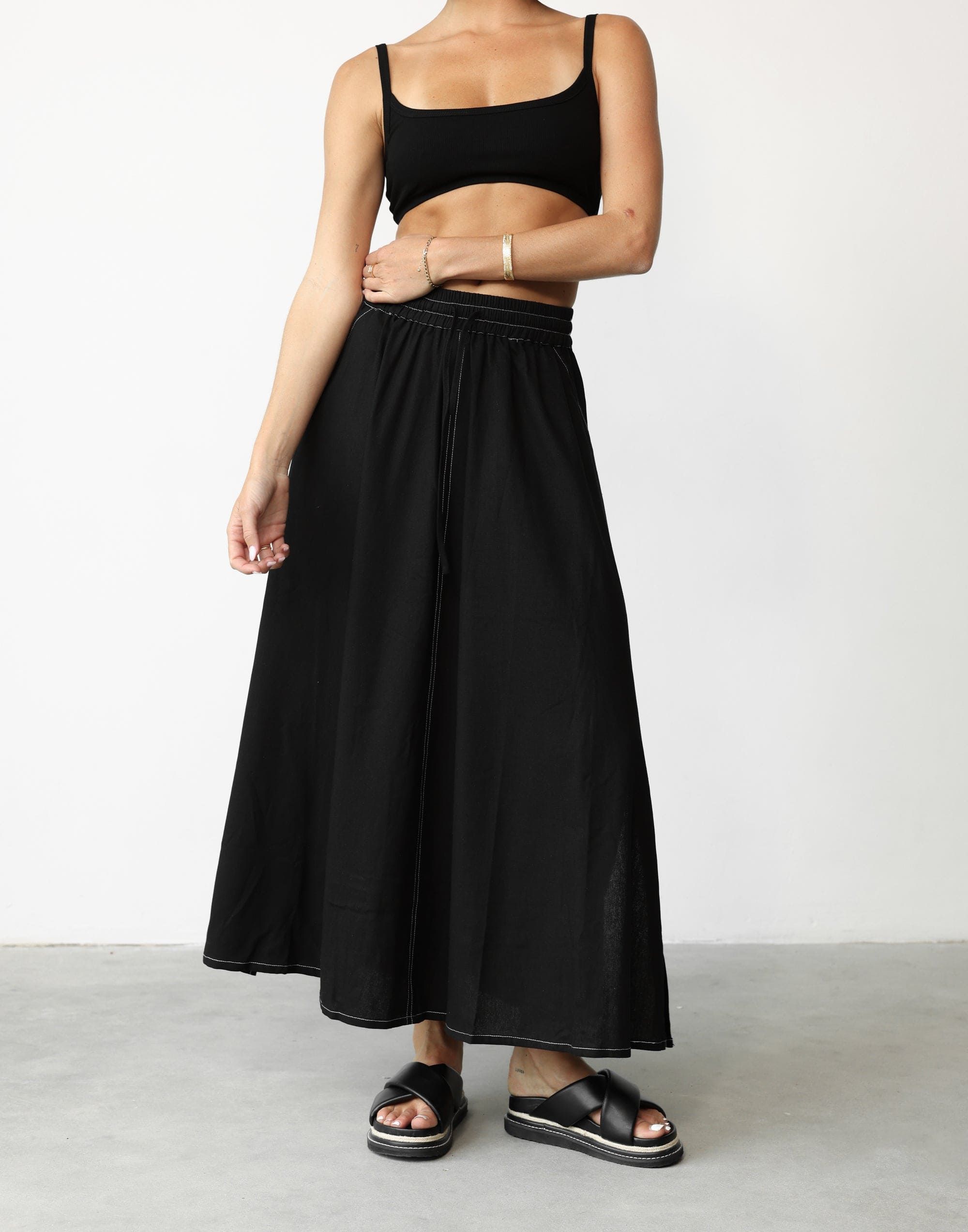 Daylight Maxi Skirt (Black) sold by Charcoal Clothing