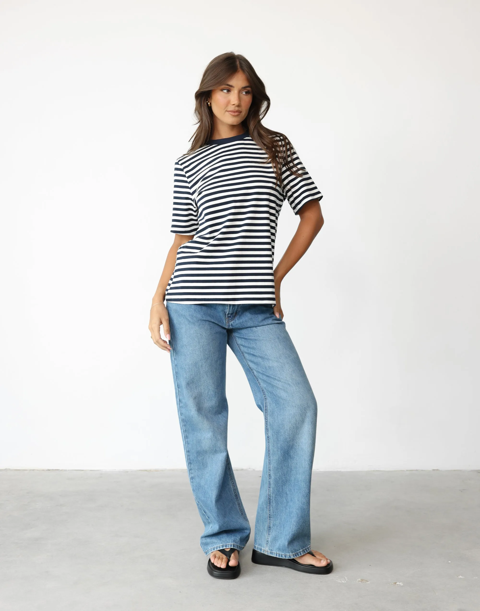 Ellyse T-Shirt (Navy/White Stripe) sold by Charcoal Clothing product image thumbnail 2