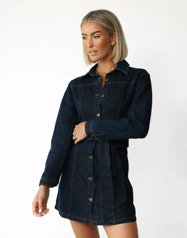 Enslee Mini Dress (Blue) sold by Charcoal Clothing