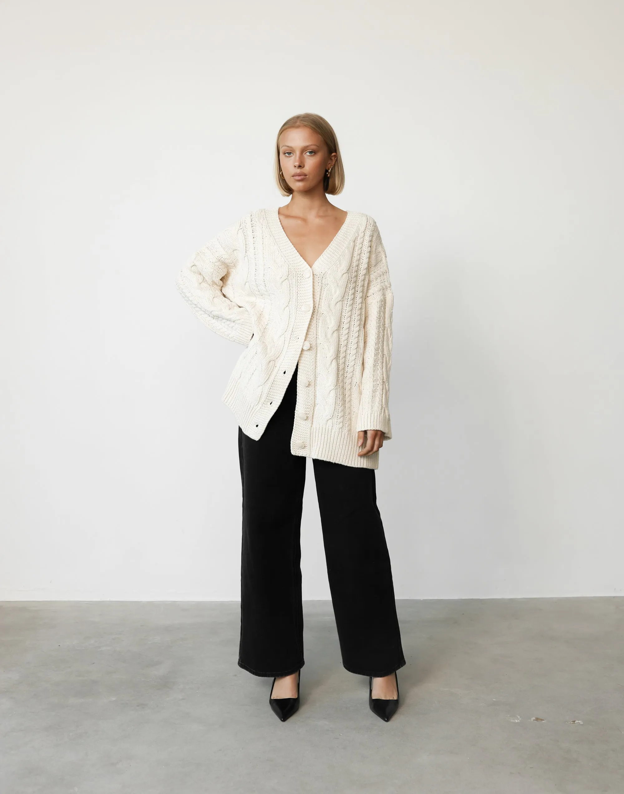 Ashleigh Cardigan (Beige) sold by Charcoal Clothing