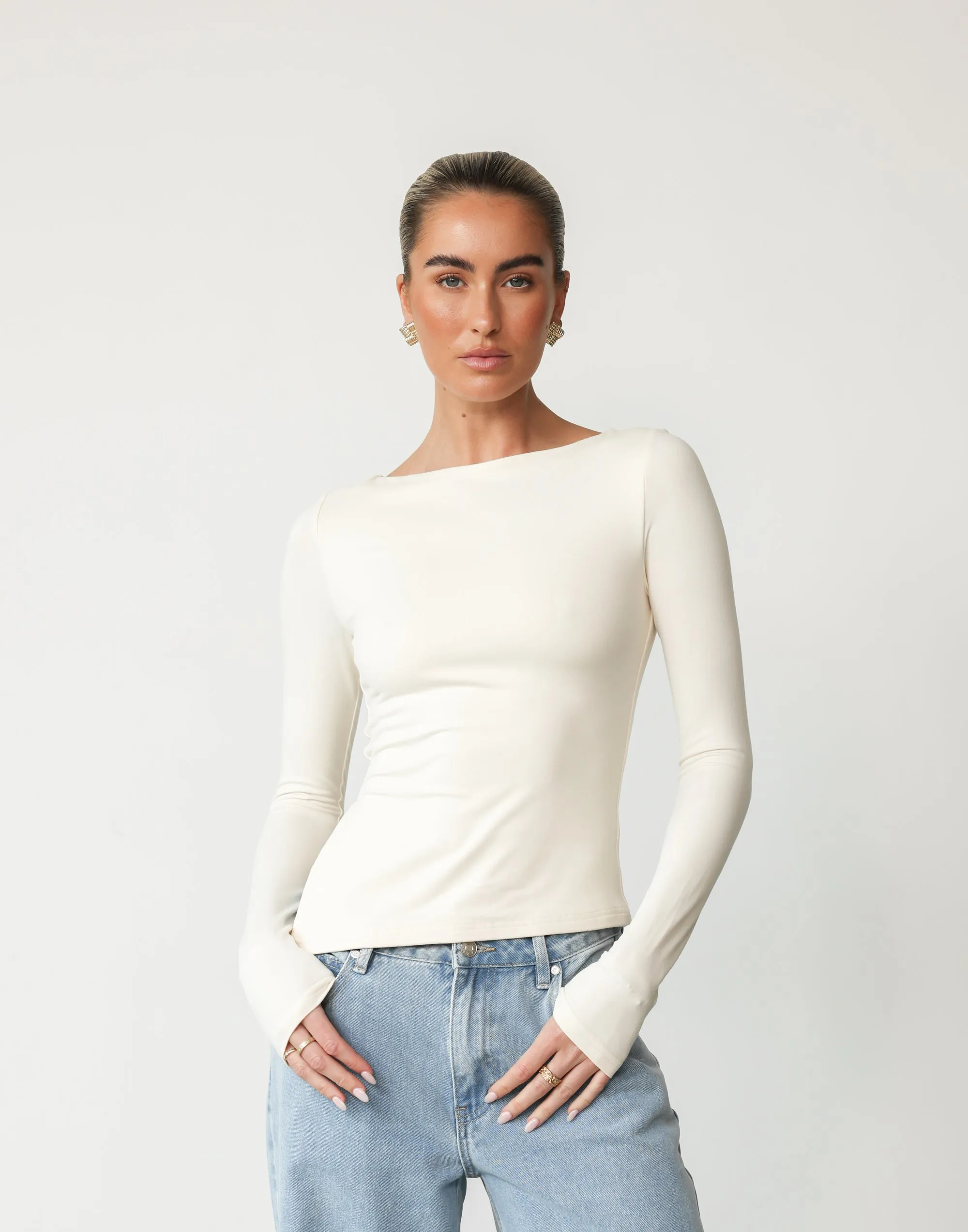 Amanda Long Sleeve Top (Oat) sold by Charcoal Clothing product image thumbnail 4