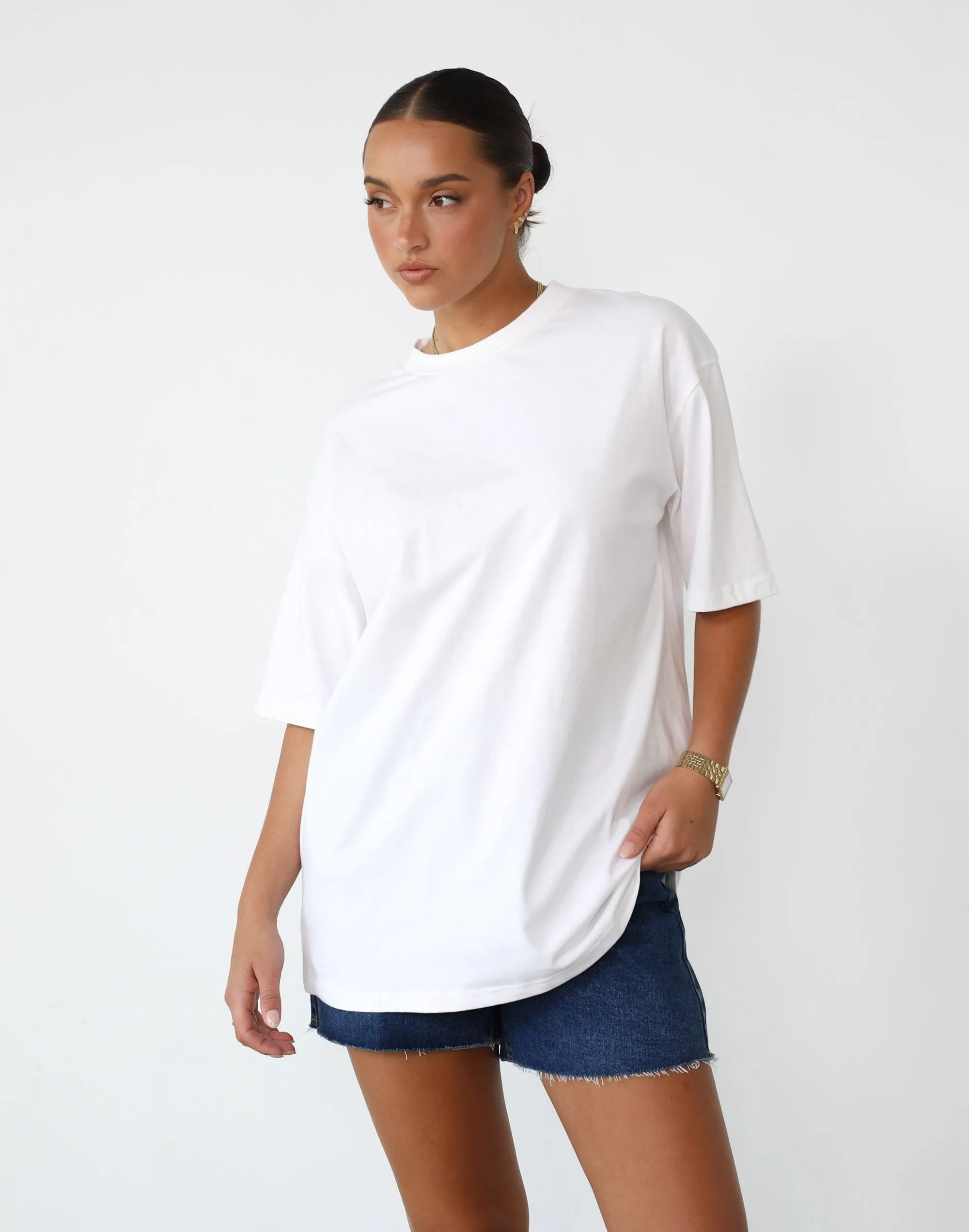 Luca Oversized Tee (White) sold by Charcoal Clothing product image thumbnail 2