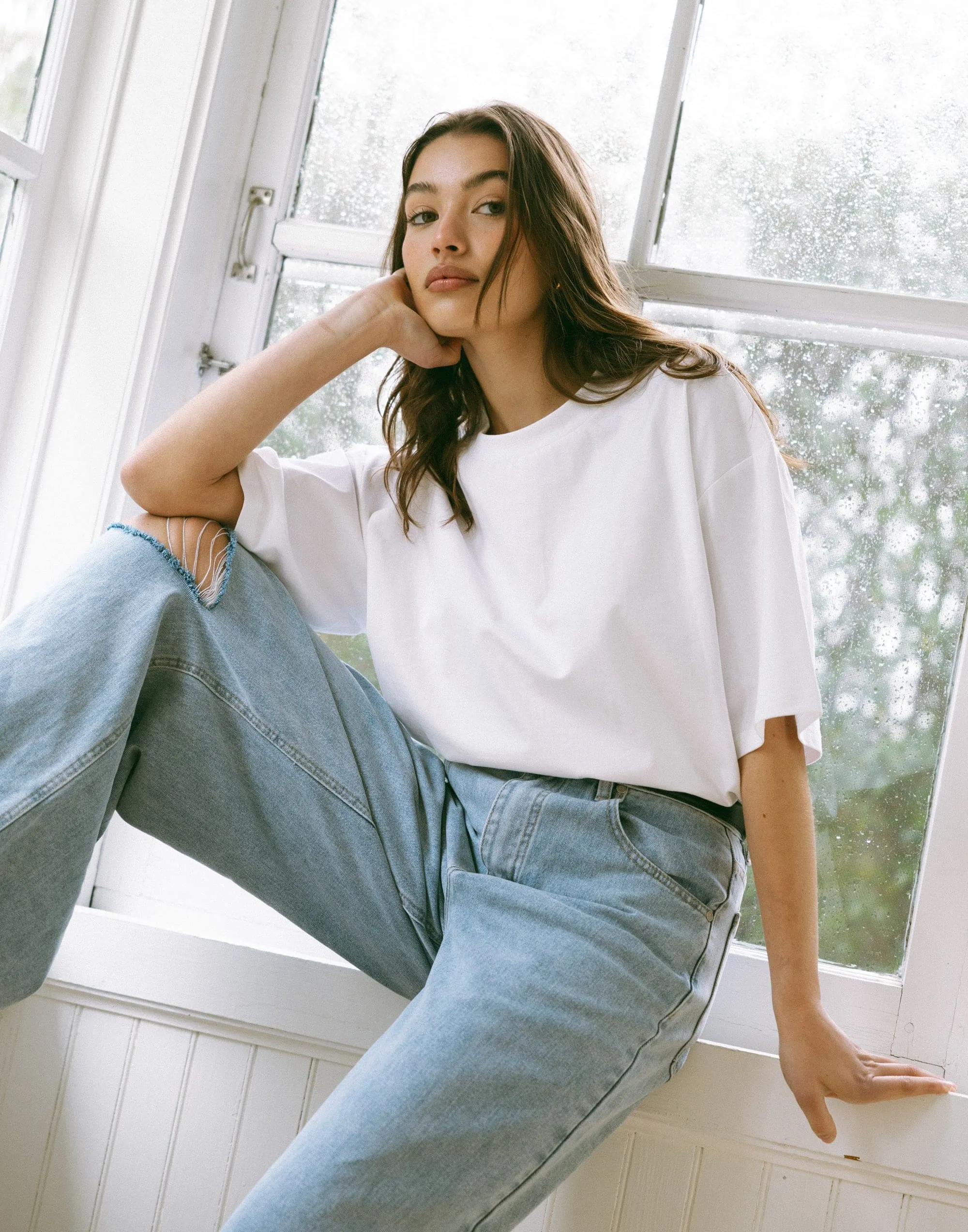 Luca Oversized Tee (White) sold by Charcoal Clothing