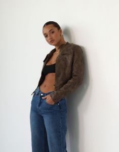 Bella Moto Jacket (Chocolate) - By Lioness sold by Charcoal Clothing