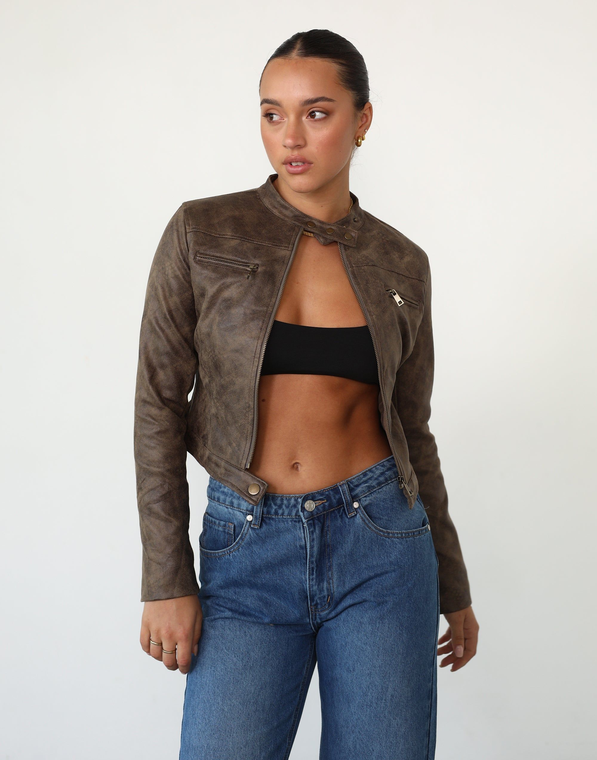 Bella Moto Jacket (Chocolate) - By Lioness sold by Charcoal Clothing product image thumbnail 4