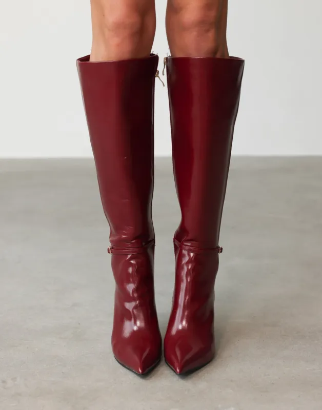 Violetta Knee High Boots (Cherry Texture) - By Billini sold by Charcoal Clothing