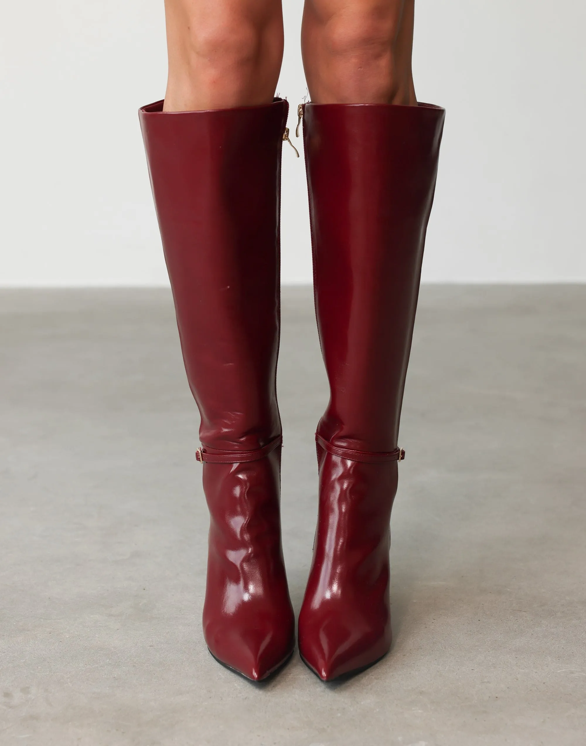 Violetta Knee High Boots (Cherry Texture) - By Billini sold by Charcoal Clothing