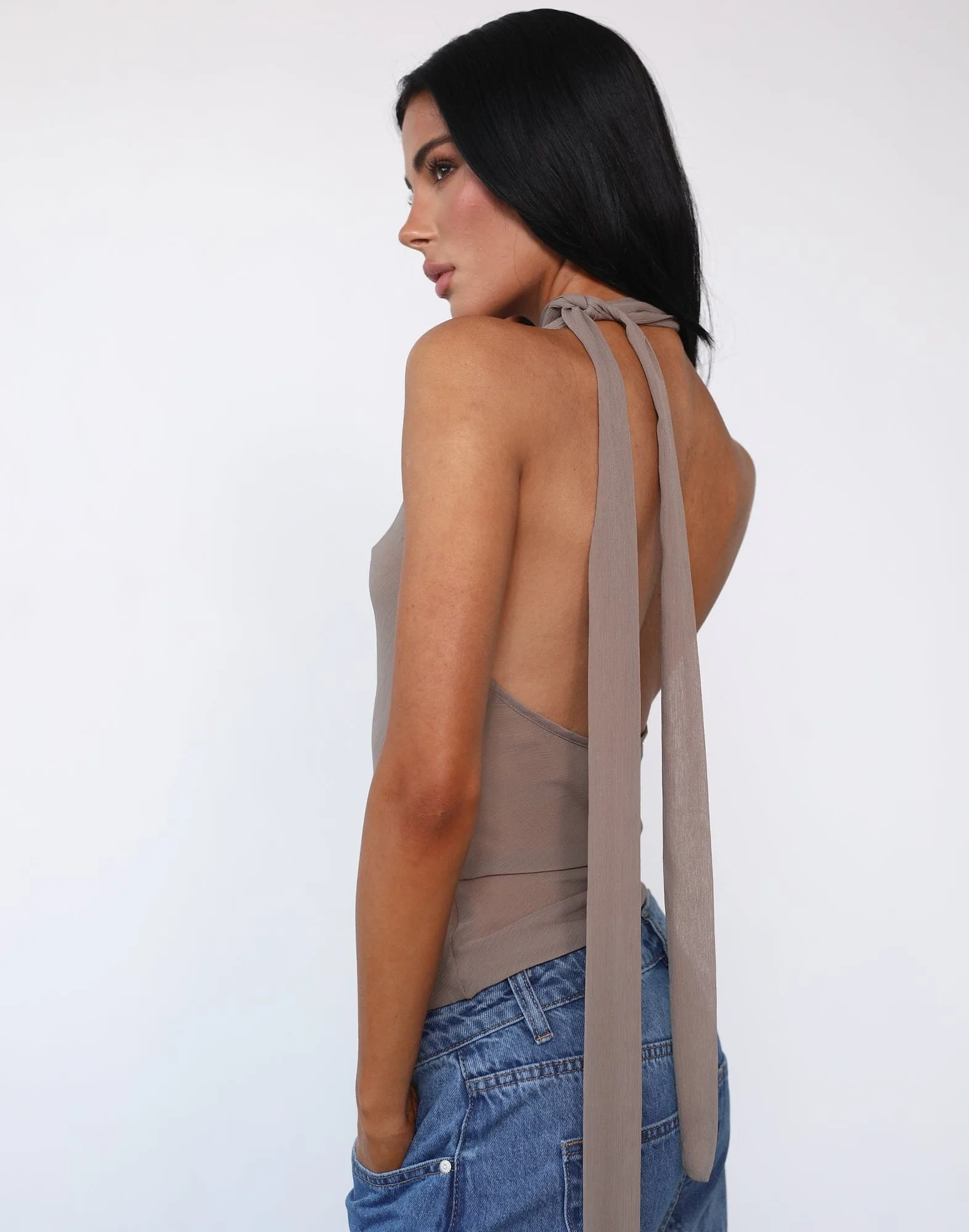 Lux Tie Top (Taupe) - By Lioness sold by Charcoal Clothing product image thumbnail 2