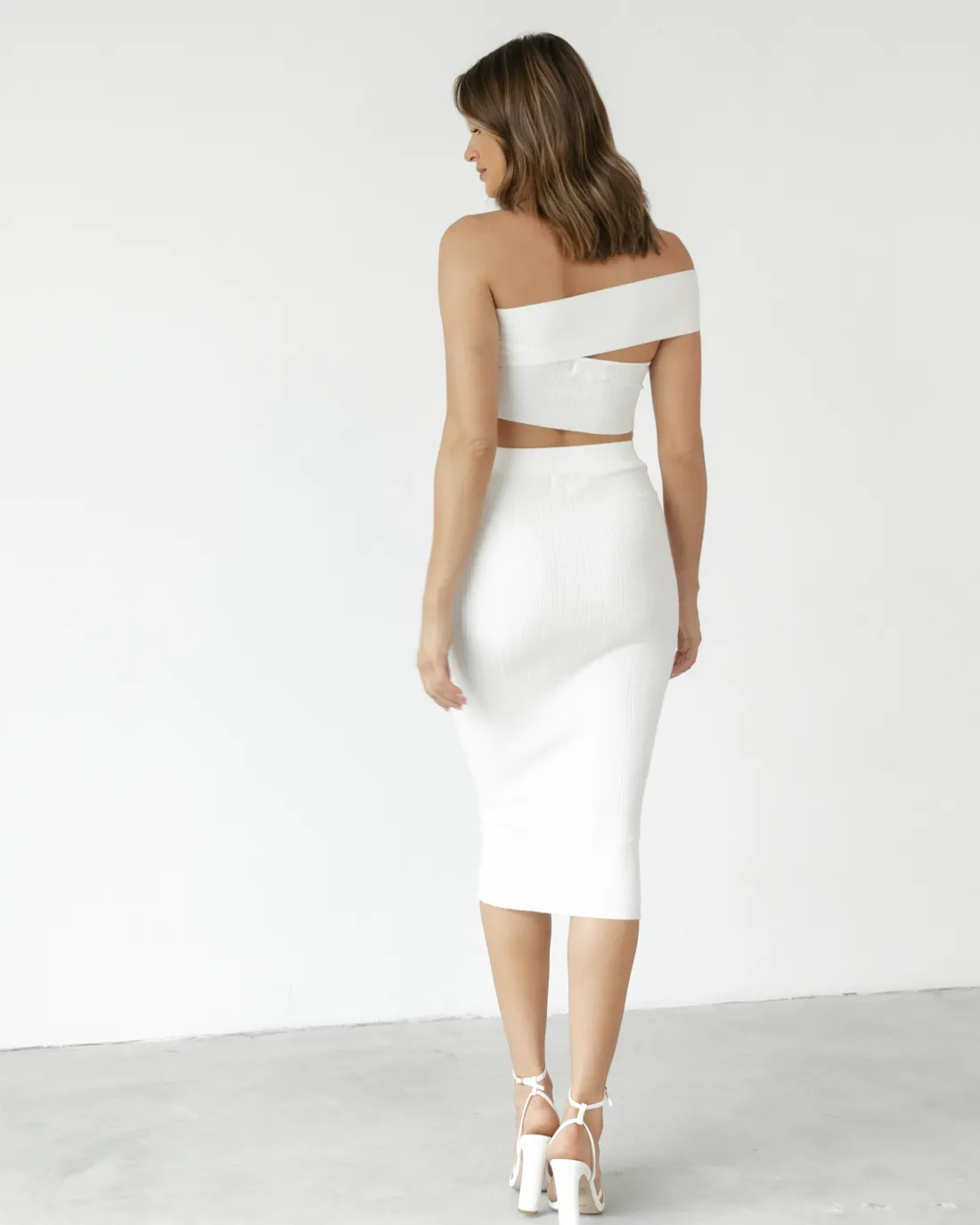 Paterson Midi Skirt (White) sold by Charcoal Clothing product image thumbnail 3