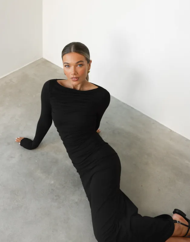 Natasha Maxi Dress (Black) sold by Charcoal Clothing