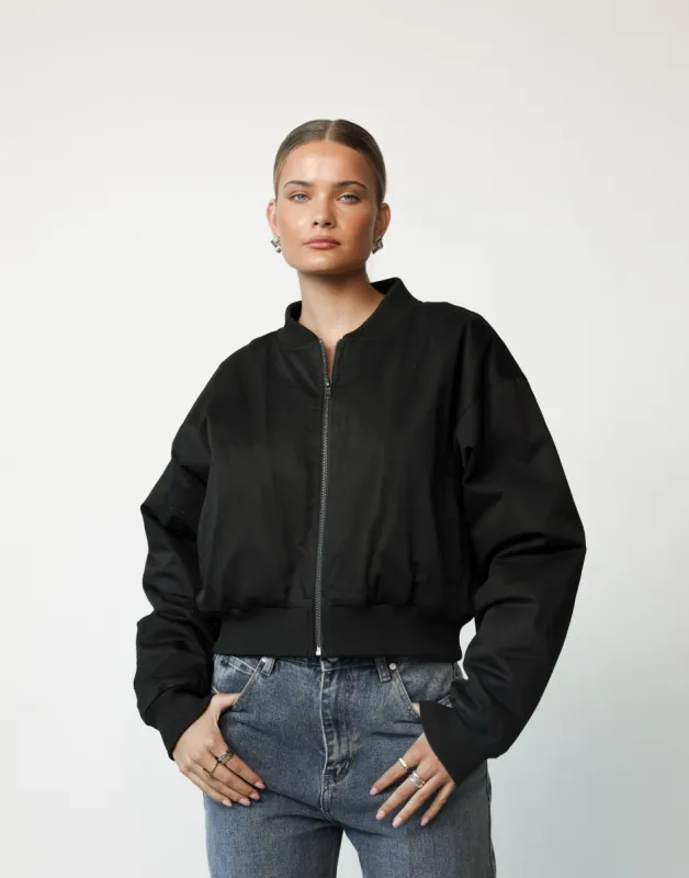 Kelce Bomber Jacket (Black) sold by Charcoal Clothing