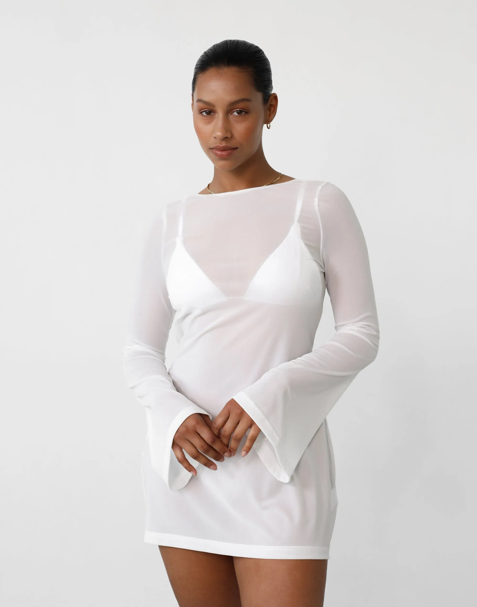 Make Waves Mini Dress (White) sold by Charcoal Clothing product image thumbnail 3