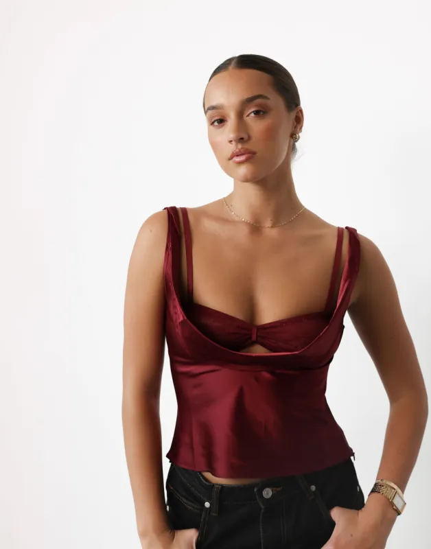 Delilah Top (Burgundy) - By Lioness sold by Charcoal Clothing