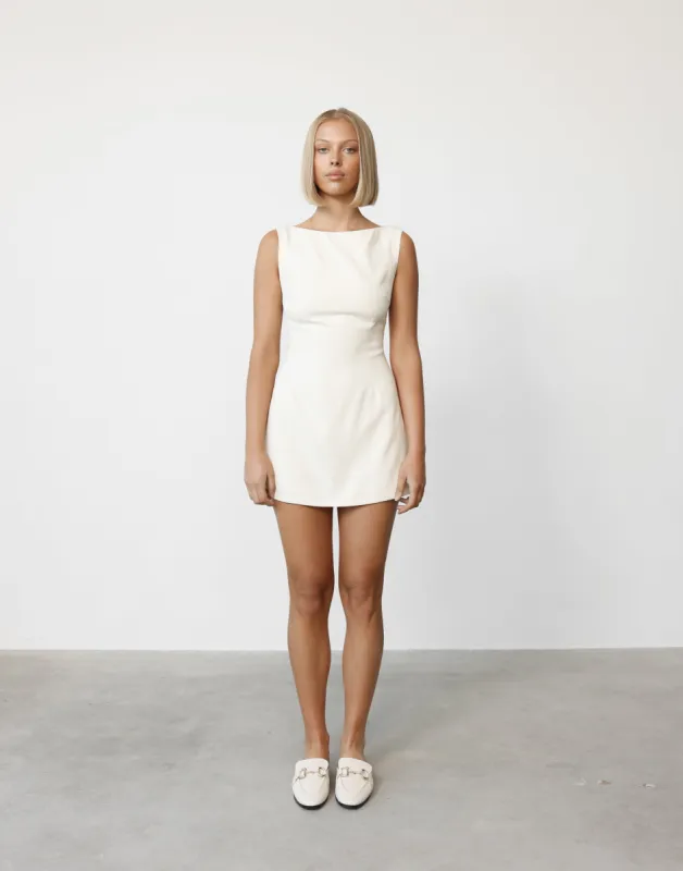 Aisling Mini Dress (Oat) sold by Charcoal Clothing