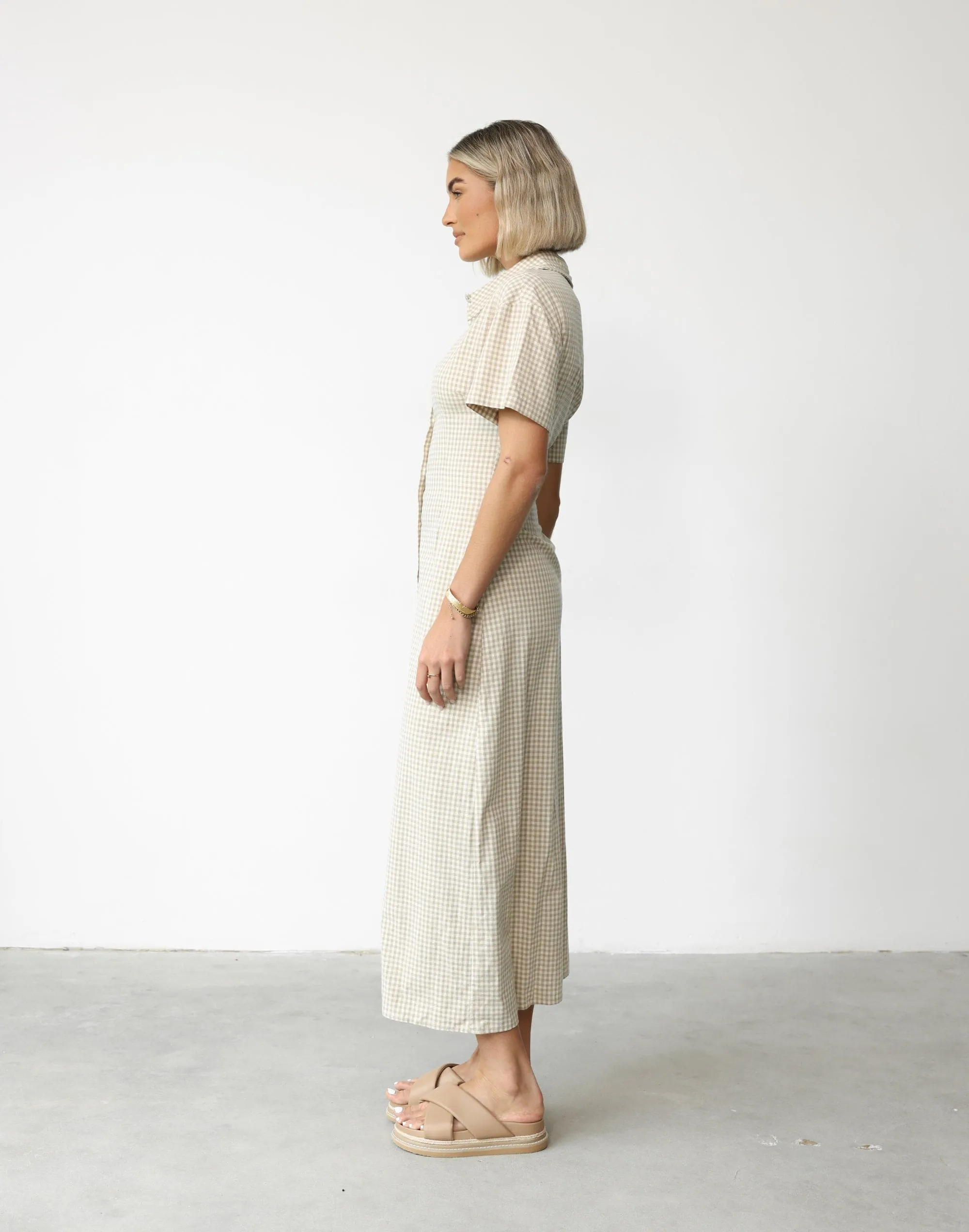 Lua Maxi Dress (Beige Gingham) sold by Charcoal Clothing product image thumbnail 5