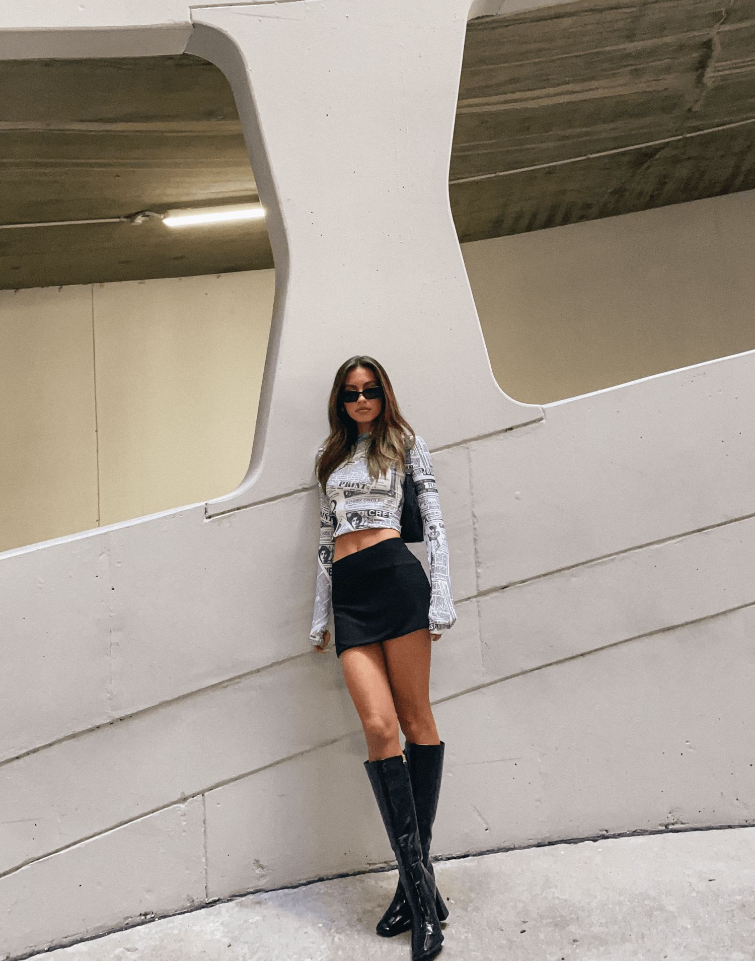 On The Scene Mesh Mini Skirt (Black) sold by Charcoal Clothing