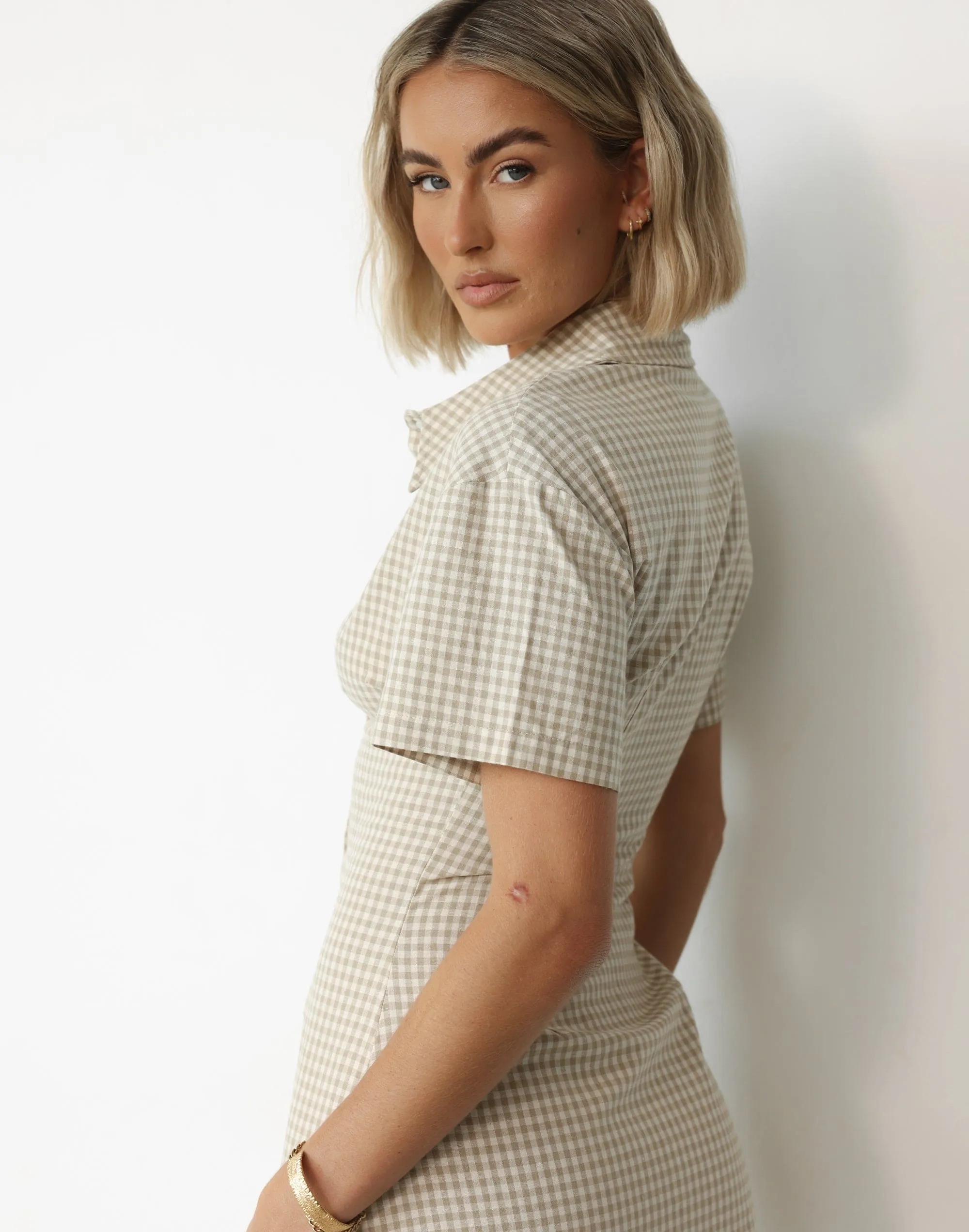 Lua Maxi Dress (Beige Gingham) sold by Charcoal Clothing product image thumbnail 3