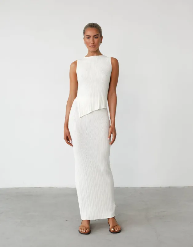 Kienna Maxi Skirt (White) sold by Charcoal Clothing