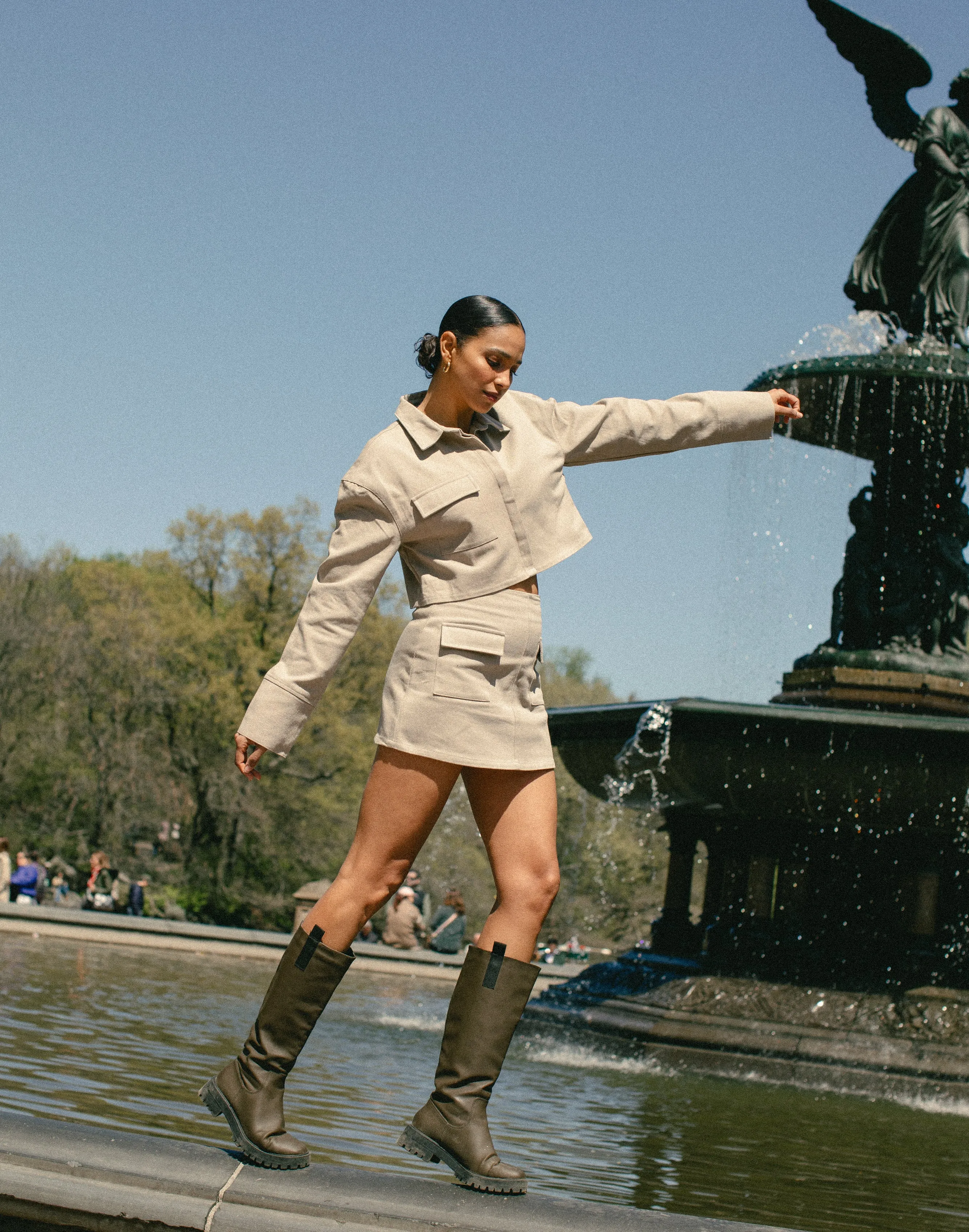 Roxy Mini Skirt (Sand) sold by Charcoal Clothing product image thumbnail 4