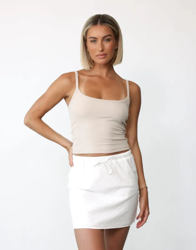 Maya Mini Skirt (White) sold by Charcoal Clothing