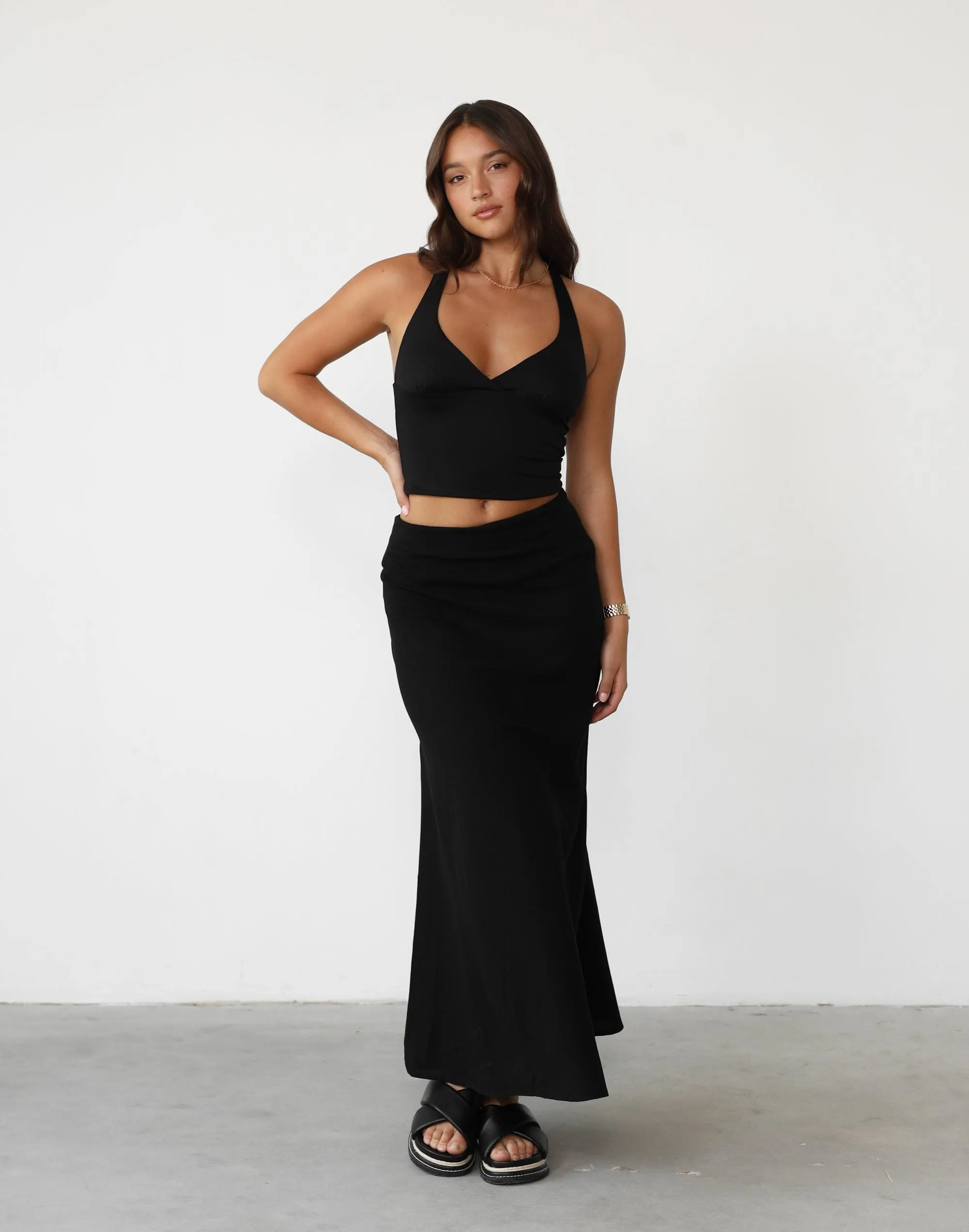 Shannon Maxi Skirt (Black) sold by Charcoal Clothing