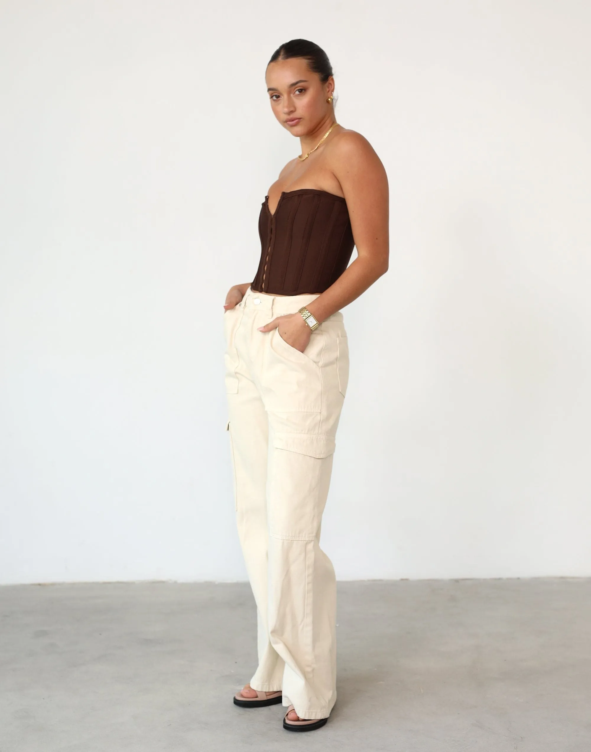 Passion Corset Top (Cocoa) sold by Charcoal Clothing product image thumbnail 3