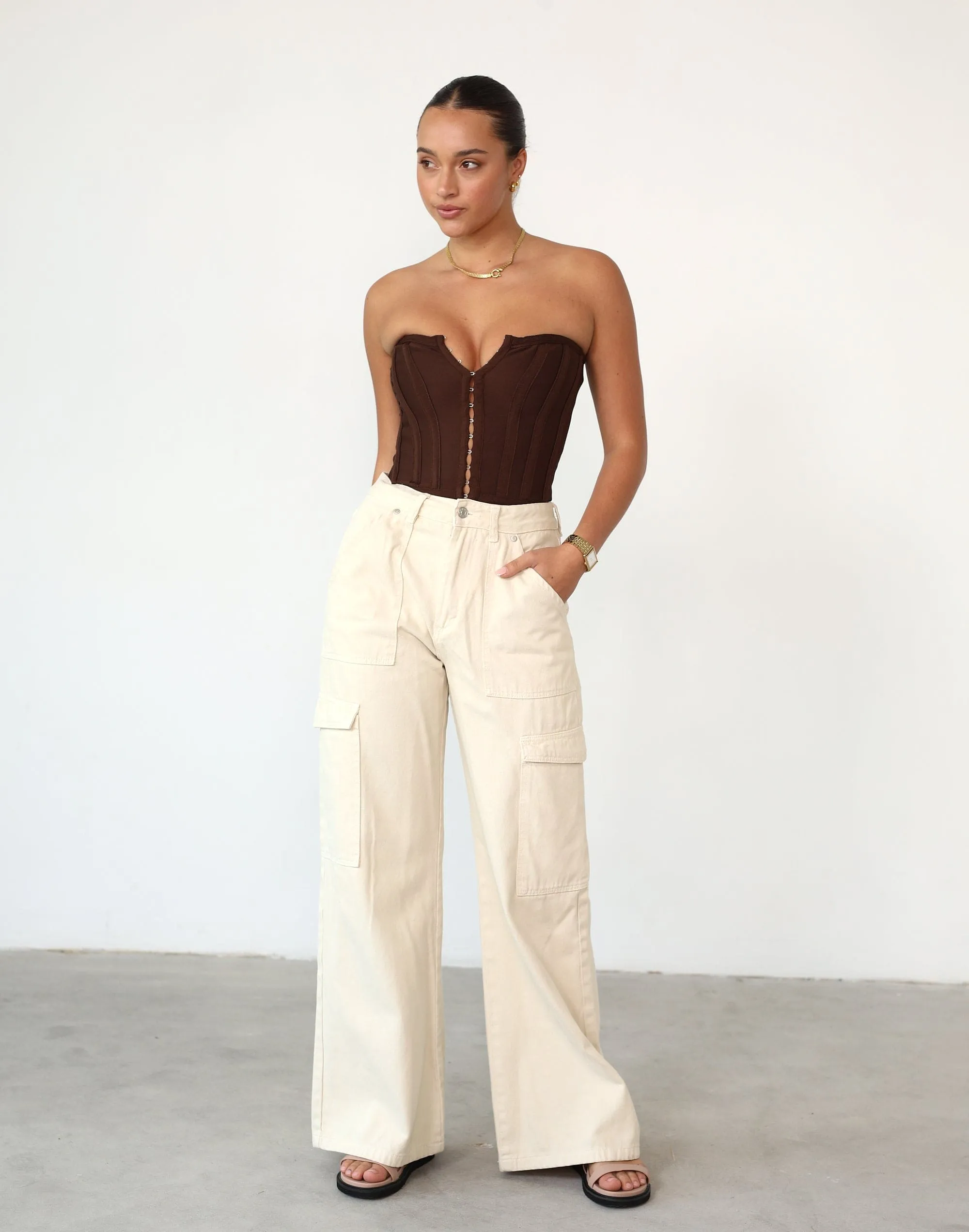 Passion Corset Top (Cocoa) sold by Charcoal Clothing