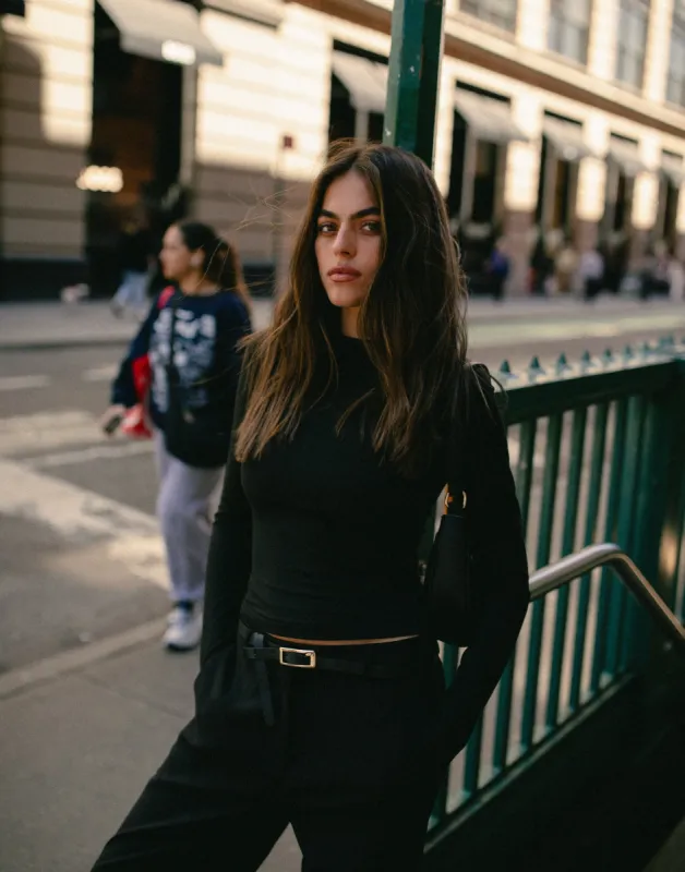 Lucian Long Sleeve Top (Black) sold by Charcoal Clothing