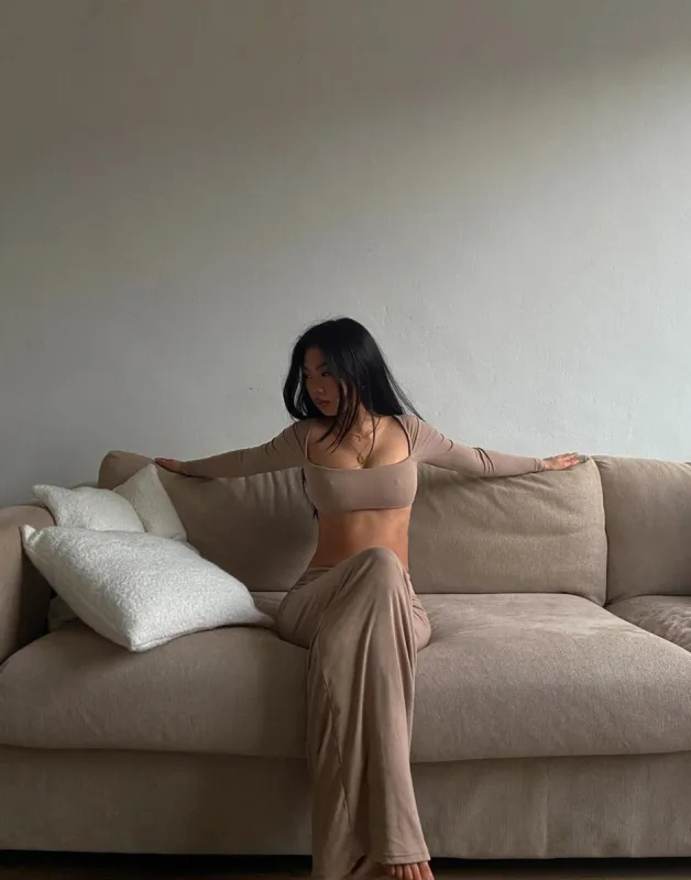 Broadway Crop Top (Mushroom) sold by Charcoal Clothing