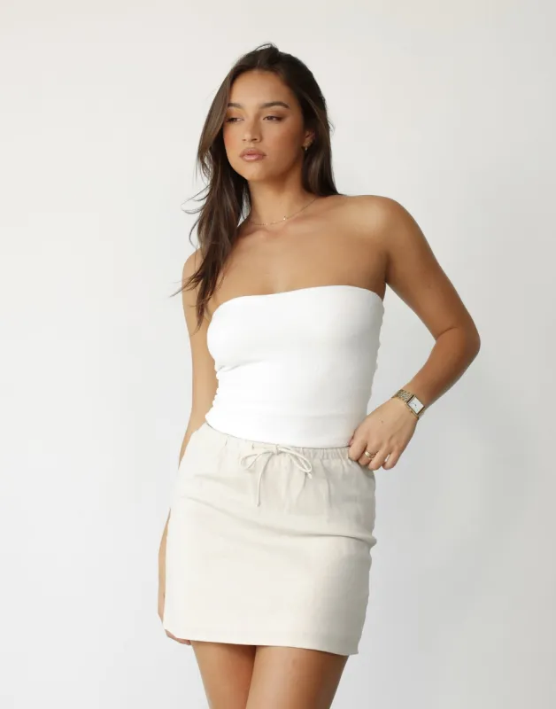Maya Mini Skirt (Oat) sold by Charcoal Clothing