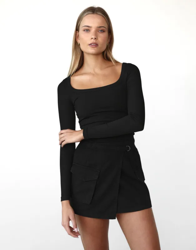 Candice Long Sleeve Top (Black) sold by Charcoal Clothing