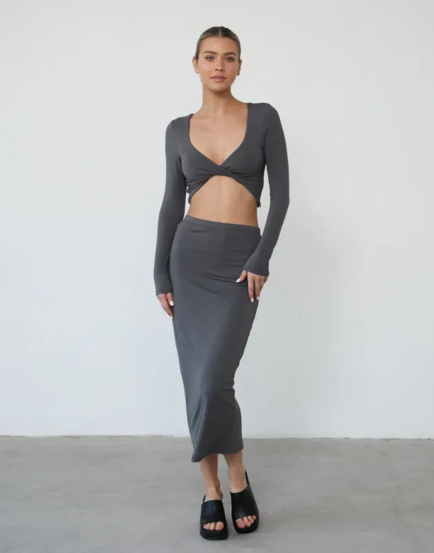 Clerisse Long Sleeve Top (Charcoal) sold by Charcoal Clothing