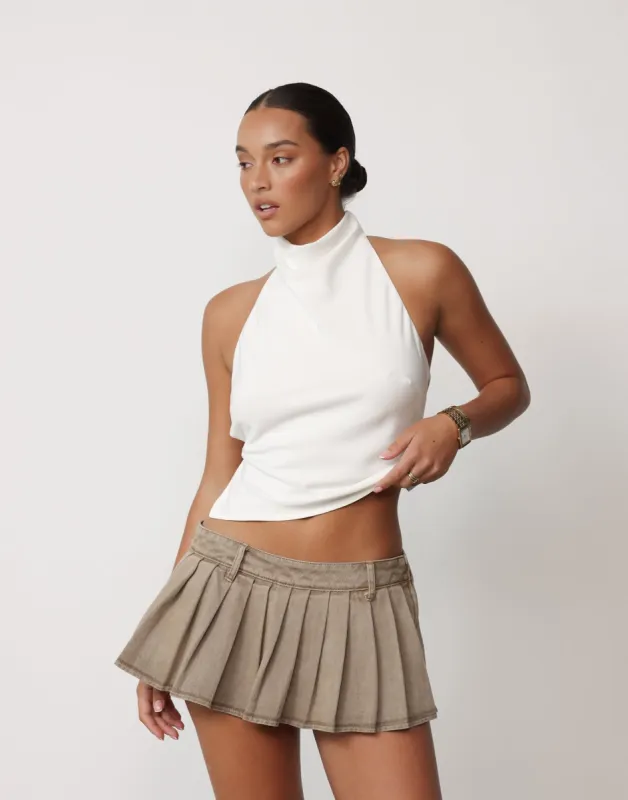 Rider Mini Skort (Stone) - By Lioness sold by Charcoal Clothing