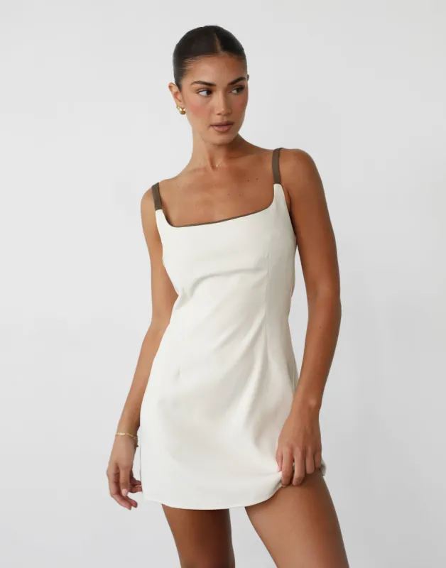 Alistair Mini Dress (Oat) sold by Charcoal Clothing