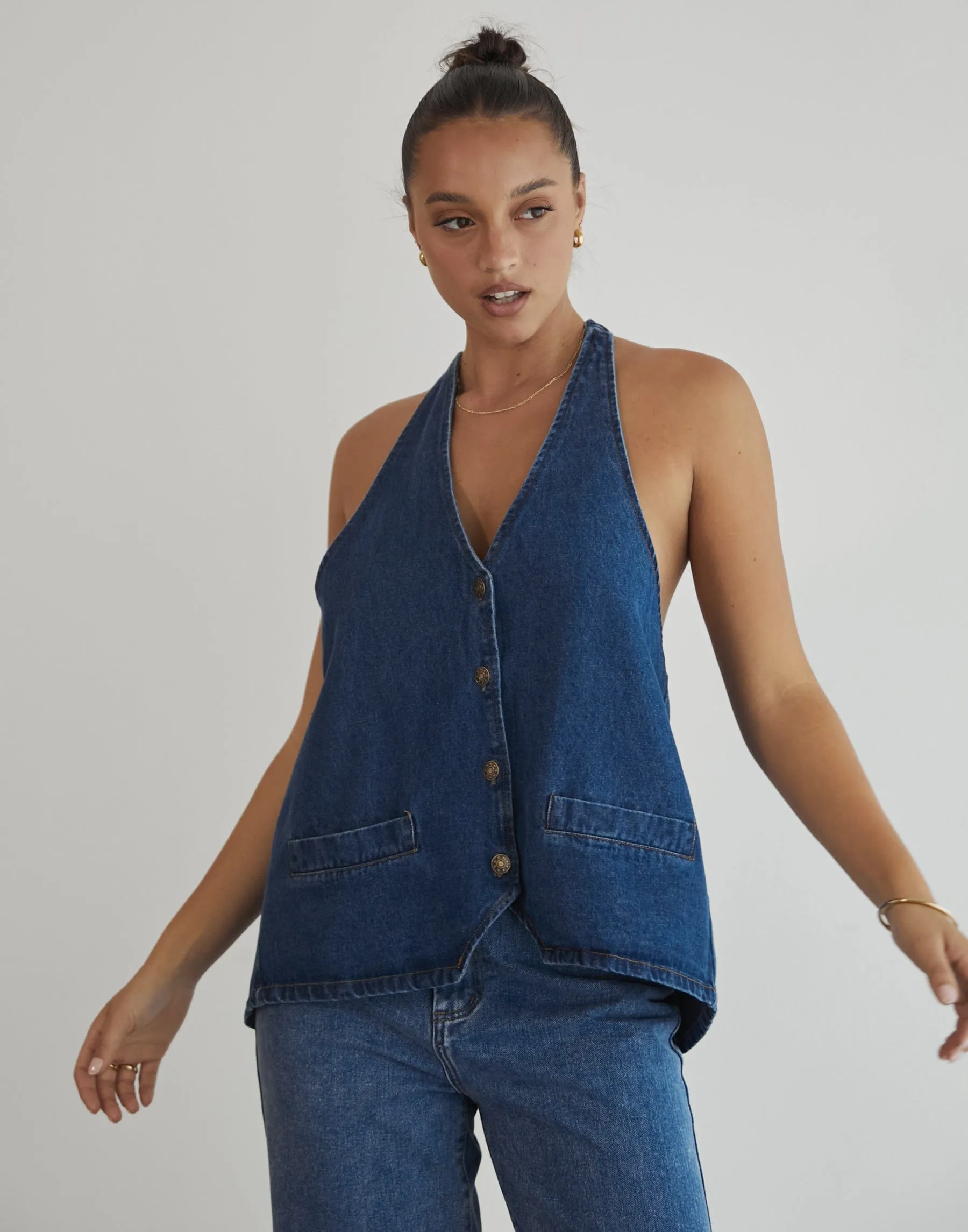 Hills Halter Top (Dark Denim) - By Lioness sold by Charcoal Clothing product image thumbnail 4