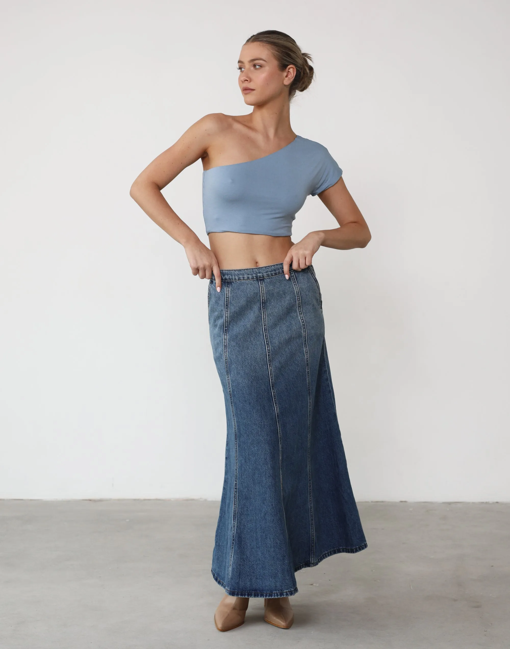 Mira Crop Top (Steel Blue) sold by Charcoal Clothing product image thumbnail 2