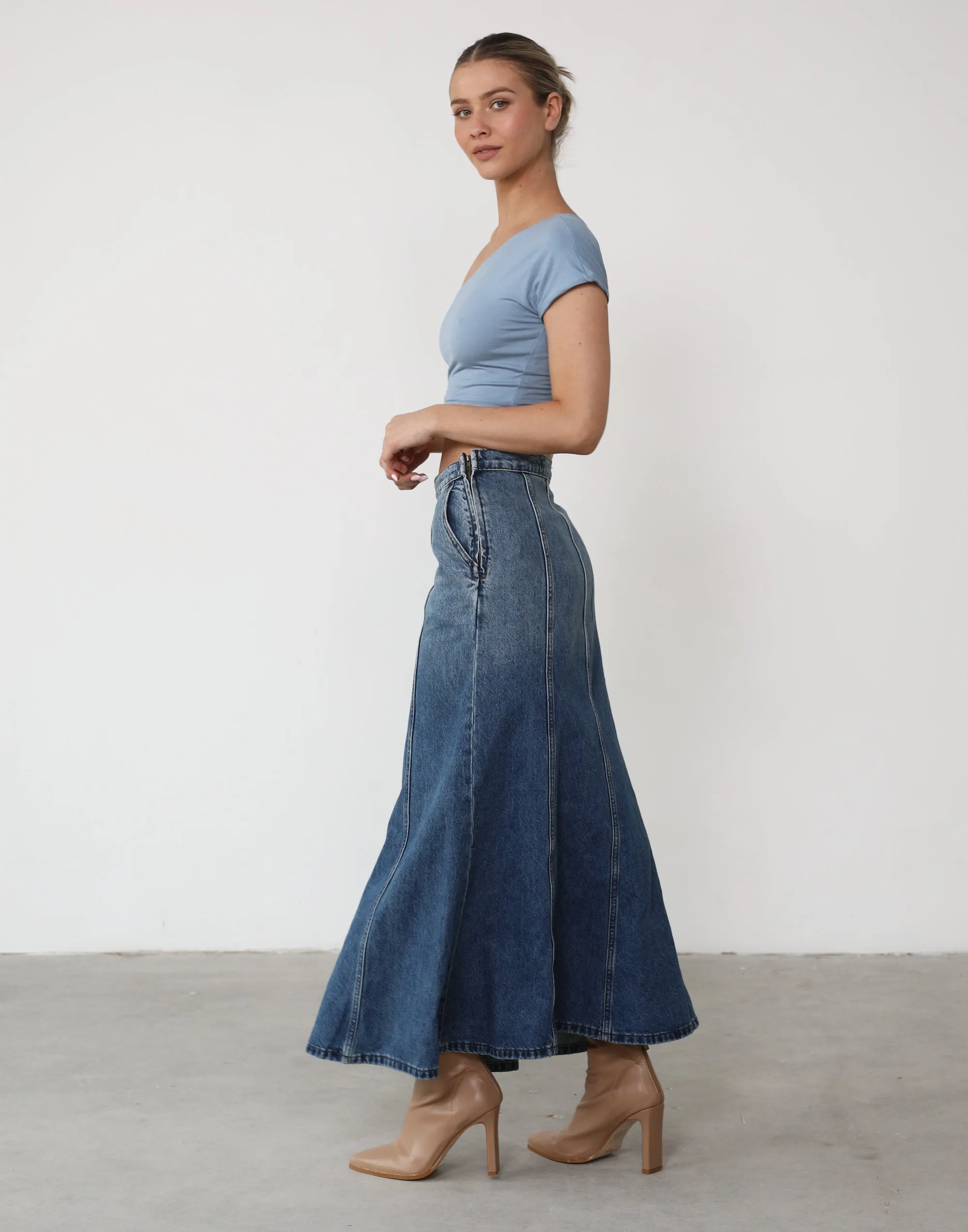 Mira Crop Top (Steel Blue) sold by Charcoal Clothing product image thumbnail 3