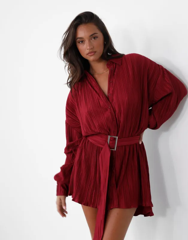 Heart Of Gold Mini Dress (Wine) sold by Charcoal Clothing