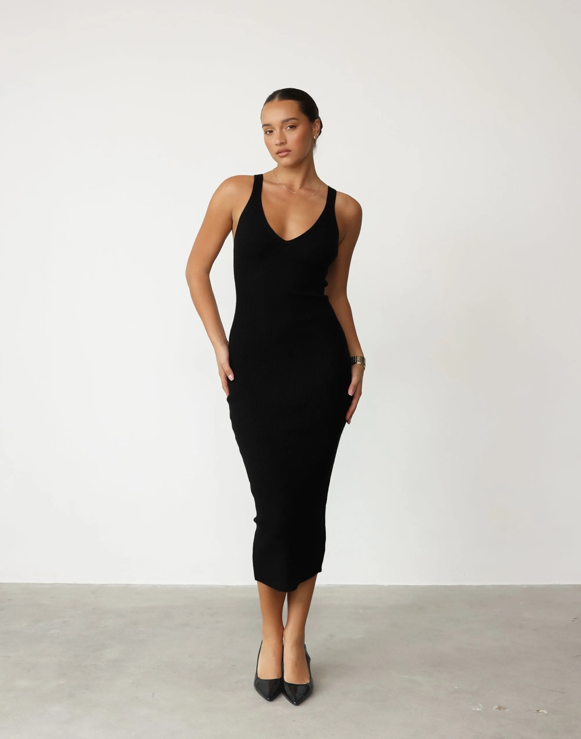 Mariam Midi Dress (Black) sold by Charcoal Clothing