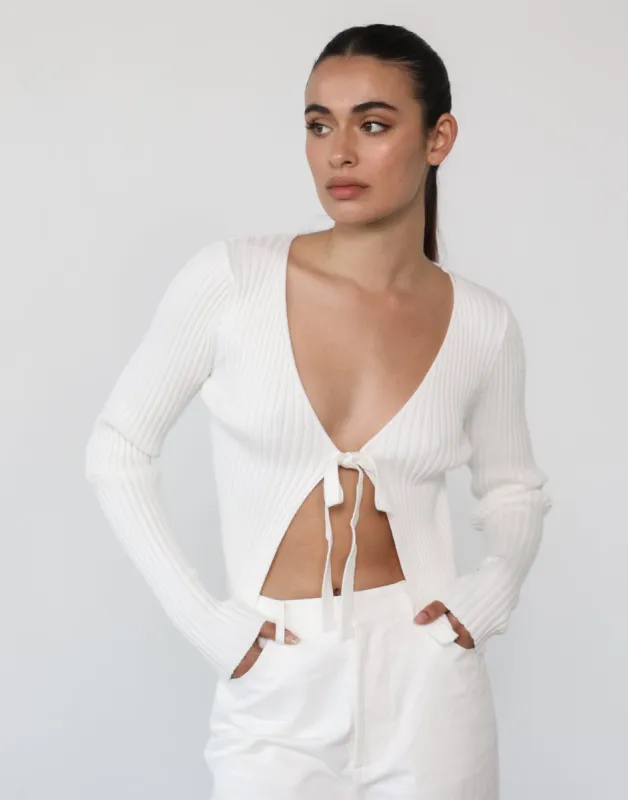 Clara Long Sleeve Top (White) sold by Charcoal Clothing