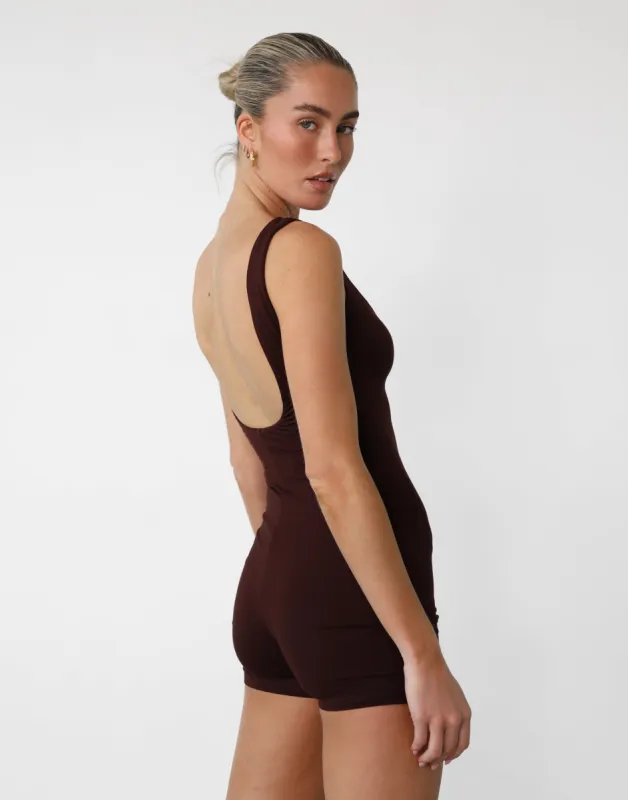 Amazia Playsuit (Cocoa) sold by Charcoal Clothing