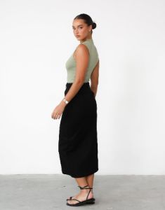 Leiya Midi Skirt (Black) sold by Charcoal Clothing