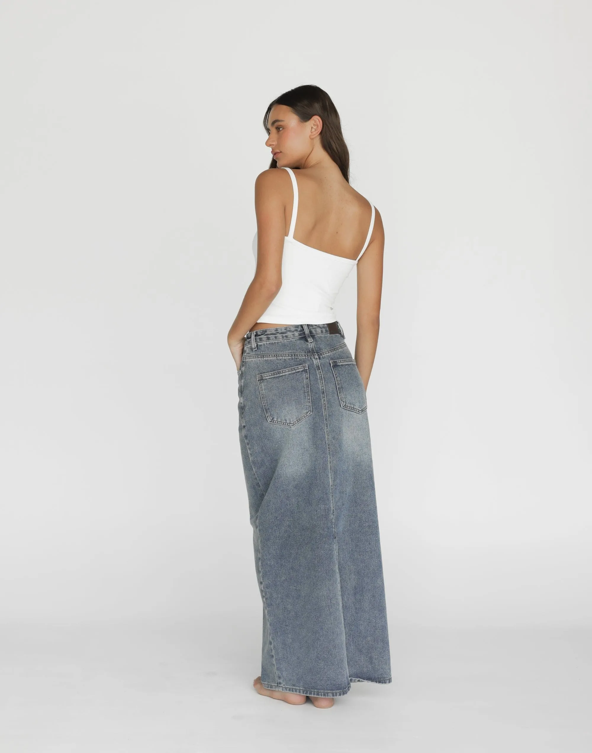 Tyler Denim Maxi Skirt (Faded) sold by Charcoal Clothing product image thumbnail 3