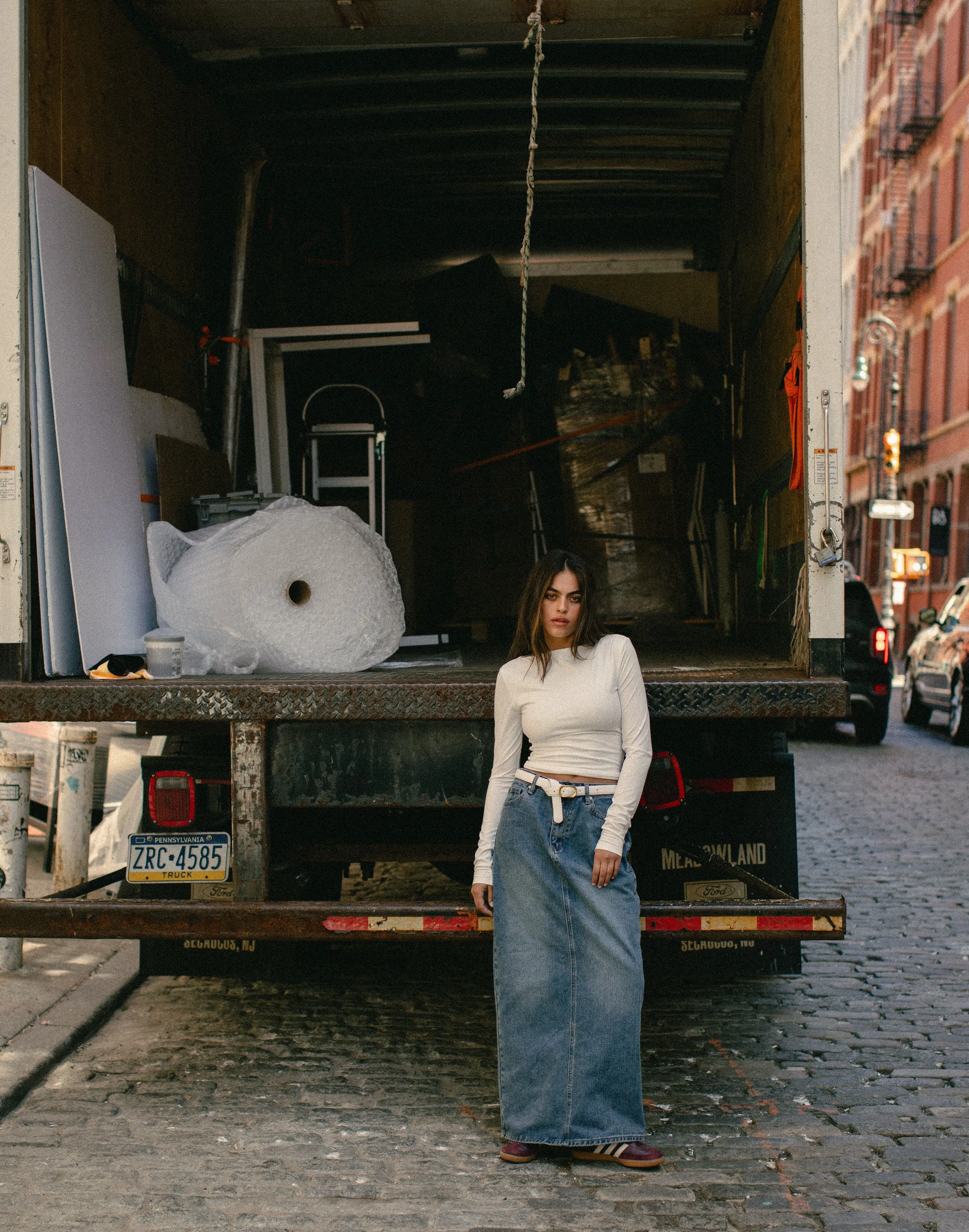 Tyler Denim Maxi Skirt (Faded) sold by Charcoal Clothing product image thumbnail 4