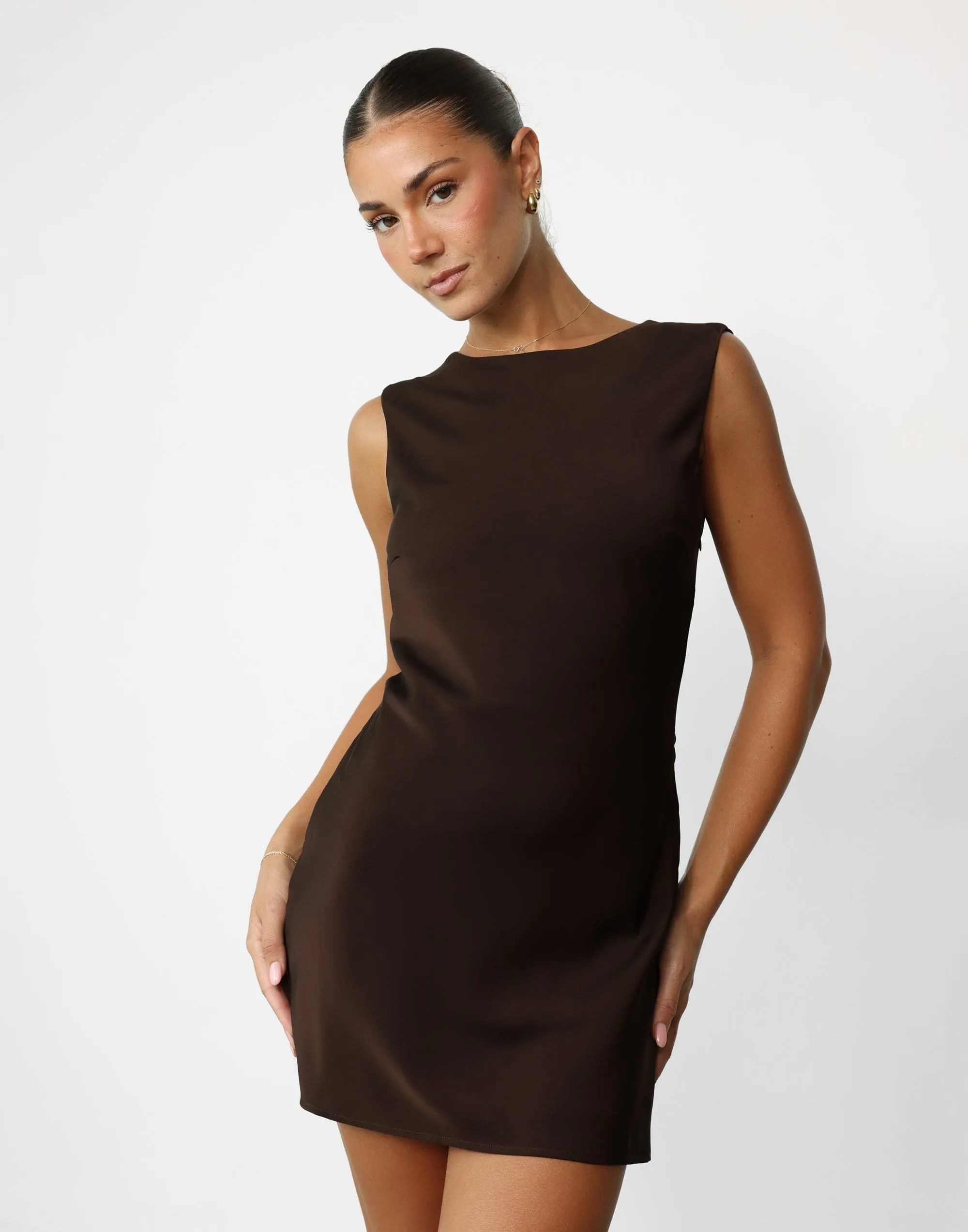 Lucetto Mini Dress (Chocolate) sold by Charcoal Clothing product image thumbnail 3