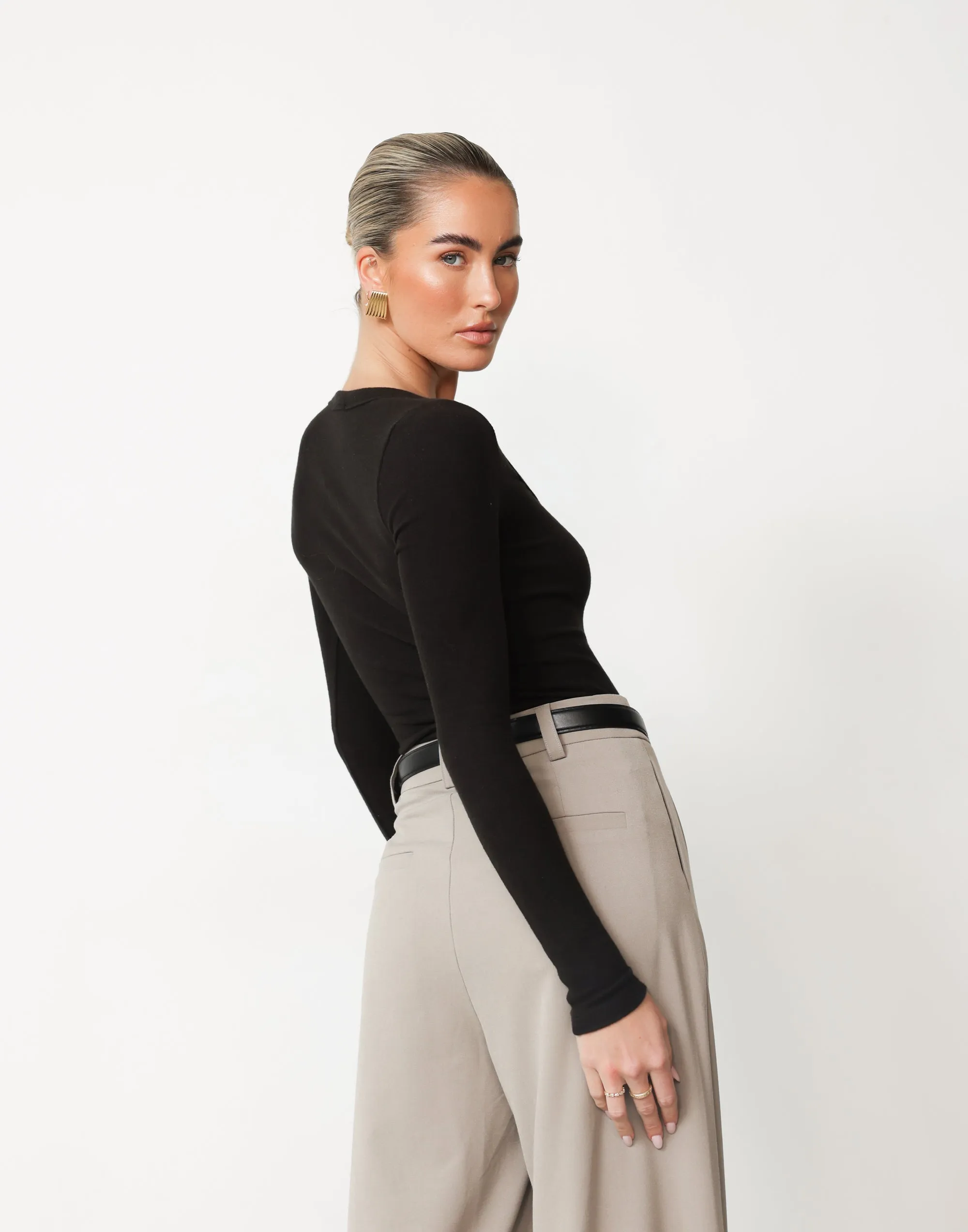 Kathleen Long Sleeve Top (Black) sold by Charcoal Clothing