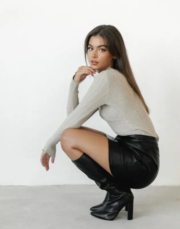 Kirsten Long Sleeve Top (Beige) sold by Charcoal Clothing