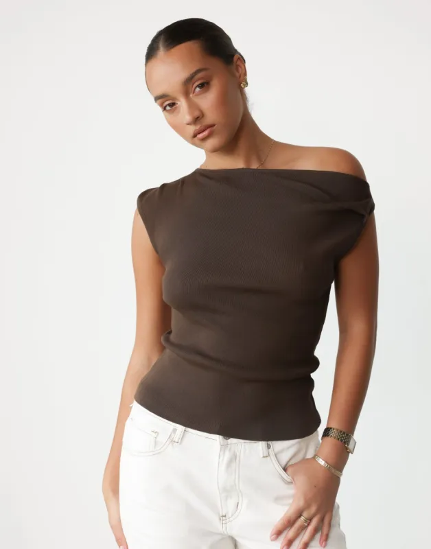 Martina Top (Chocolate) sold by Charcoal Clothing